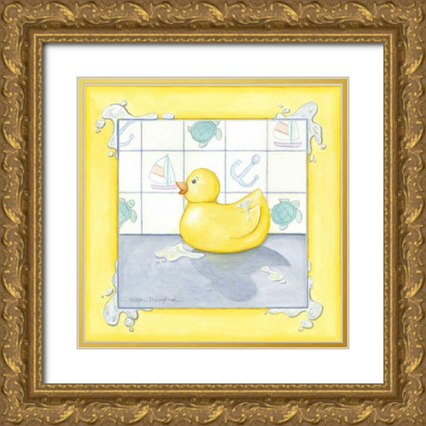 Small Rubber Duck II Gold Ornate Wood Framed Art Print with Double Matting by Meagher, Megan