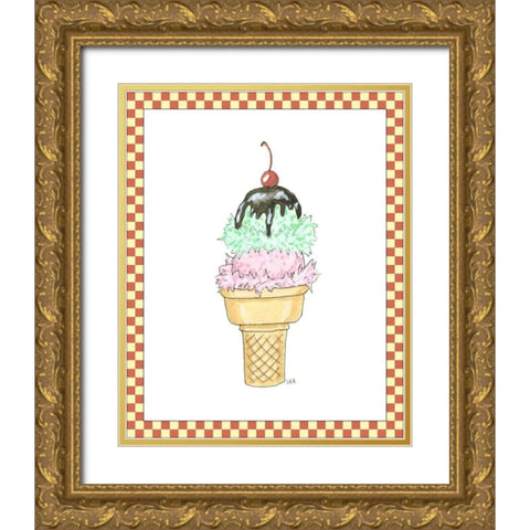 Ice Cream Parlor I Gold Ornate Wood Framed Art Print with Double Matting by Roper, Virginia A.