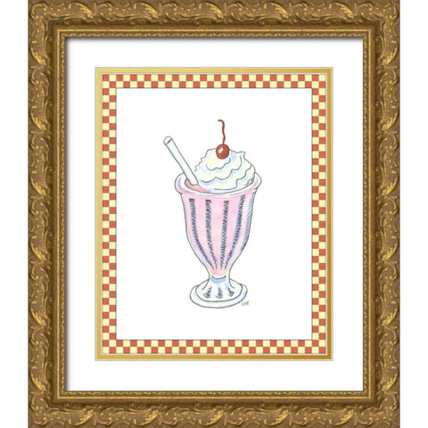 Ice Cream Parlor II Gold Ornate Wood Framed Art Print with Double Matting by Roper, Virginia A.