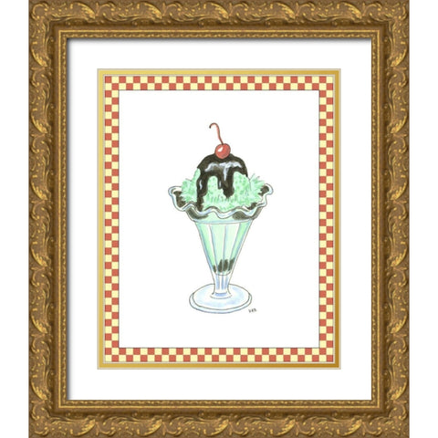 Ice Cream Parlor III Gold Ornate Wood Framed Art Print with Double Matting by Roper, Virginia A.