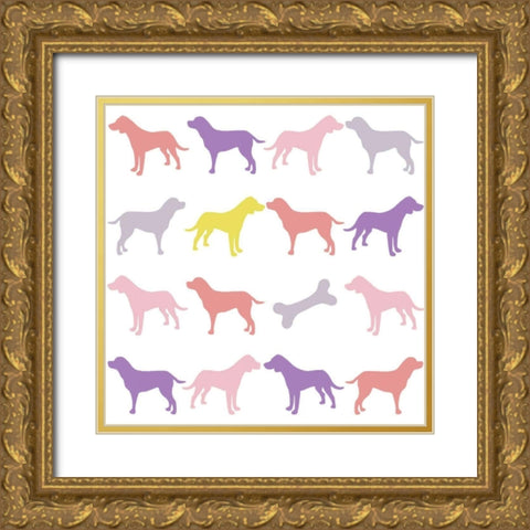 Animal Sudoku in Pink III Gold Ornate Wood Framed Art Print with Double Matting by Zarris, Chariklia