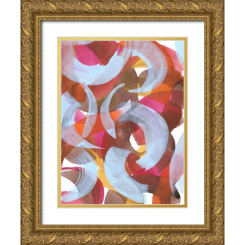 Sherbert II Gold Ornate Wood Framed Art Print with Double Matting by Fuchs, Jodi