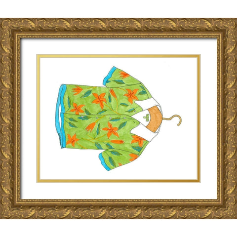 Beach Wear II Gold Ornate Wood Framed Art Print with Double Matting by Goldberger, Jennifer