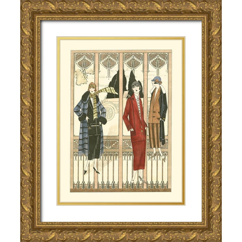 Art Deco Elegance III Gold Ornate Wood Framed Art Print with Double Matting by Vision Studio