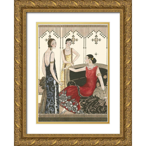 Art Deco Elegance IV Gold Ornate Wood Framed Art Print with Double Matting by Vision Studio