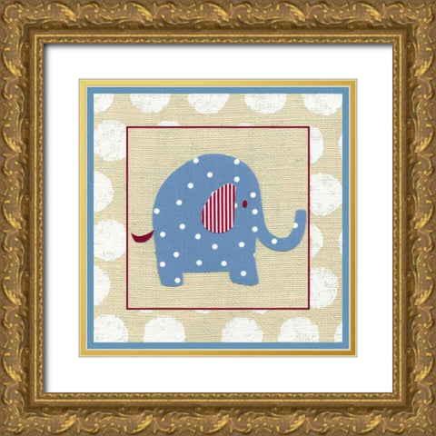 Katherines Elephant Gold Ornate Wood Framed Art Print with Double Matting by Zarris, Chariklia
