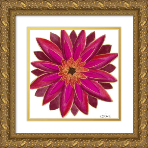 Bright Blossoms III Gold Ornate Wood Framed Art Print with Double Matting by Vess, June Erica