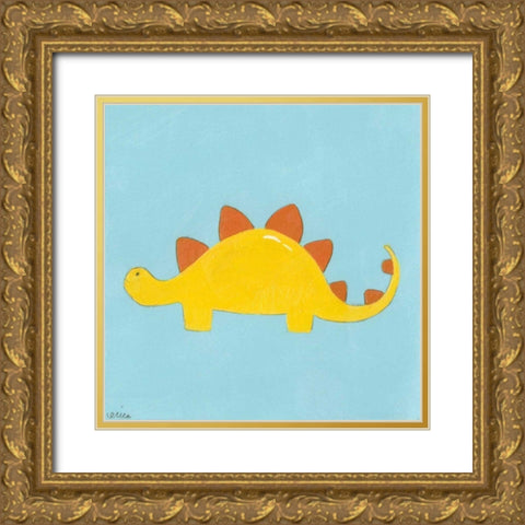 Stegosaurus Gold Ornate Wood Framed Art Print with Double Matting by Vess, June Erica