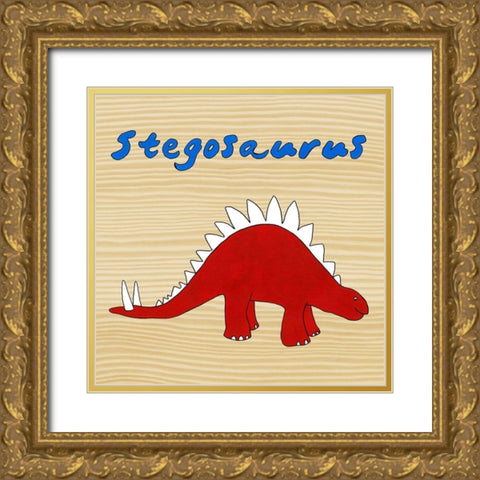 Stegosaurus Gold Ornate Wood Framed Art Print with Double Matting by Meagher, Megan