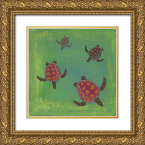 Wave Riders I Gold Ornate Wood Framed Art Print with Double Matting by Ludwig, Alicia