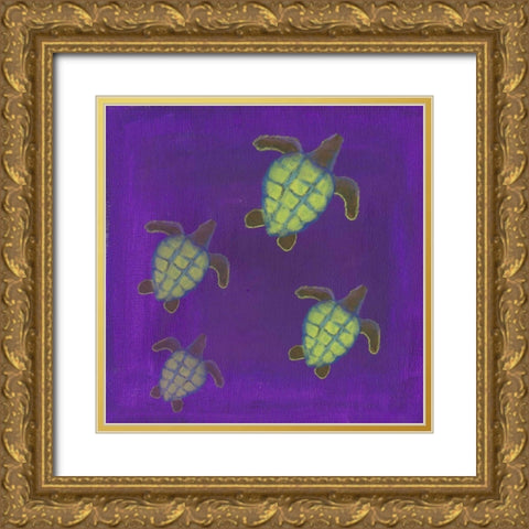 Wave Riders IV Gold Ornate Wood Framed Art Print with Double Matting by Ludwig, Alicia