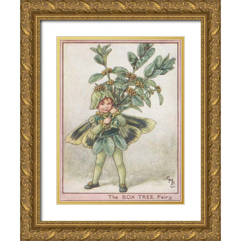 The Box Tree Fairy Gold Ornate Wood Framed Art Print with Double Matting by Vision Studio
