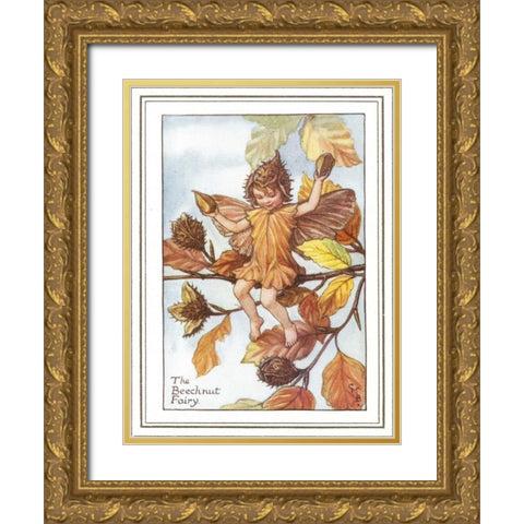 The Beechnut Fairy Gold Ornate Wood Framed Art Print with Double Matting by Vision Studio