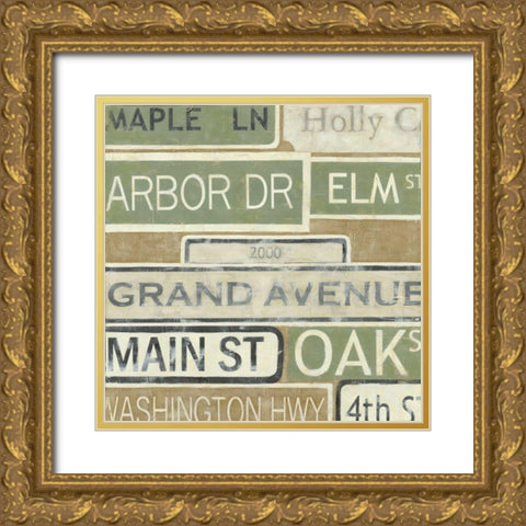 Main Street USA I Gold Ornate Wood Framed Art Print with Double Matting by Zarris, Chariklia