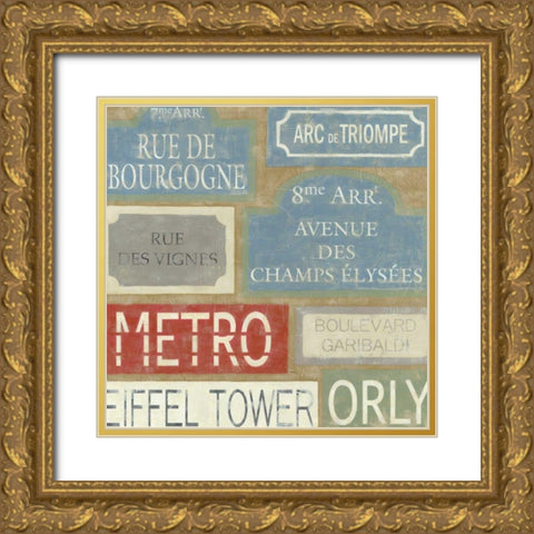 Tour of Paris Gold Ornate Wood Framed Art Print with Double Matting by Zarris, Chariklia