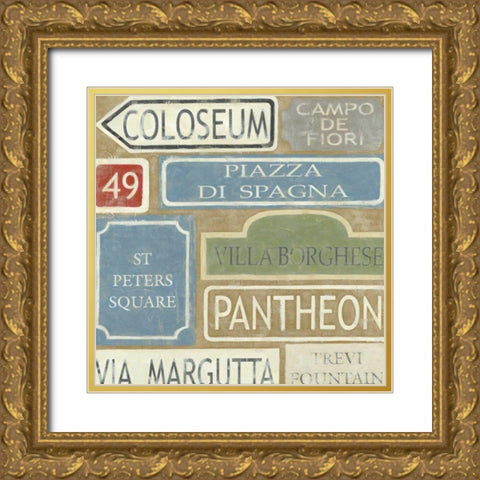 Tour of Rome Gold Ornate Wood Framed Art Print with Double Matting by Zarris, Chariklia