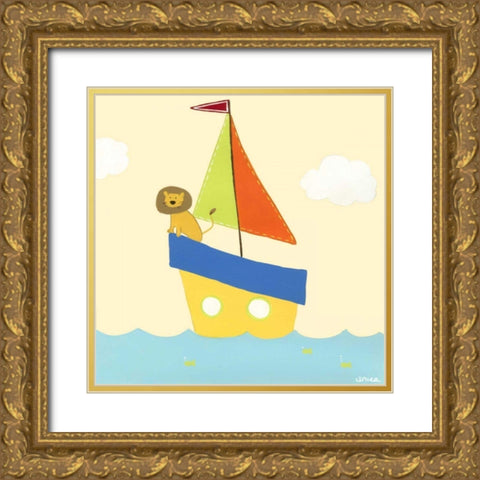 Sailboat Adventure II Gold Ornate Wood Framed Art Print with Double Matting by Vess, June Erica