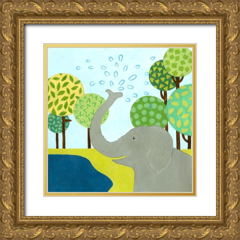 Jungle Fun II Gold Ornate Wood Framed Art Print with Double Matting by Meagher, Megan