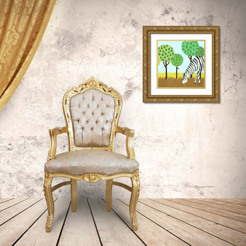Jungle Fun IV Gold Ornate Wood Framed Art Print with Double Matting by Meagher, Megan