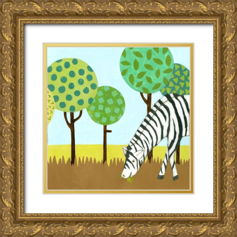 Jungle Fun IV Gold Ornate Wood Framed Art Print with Double Matting by Meagher, Megan