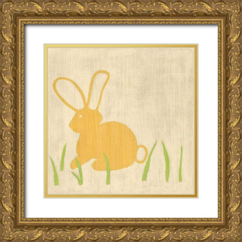Best Friends - Bunny Gold Ornate Wood Framed Art Print with Double Matting by Zarris, Chariklia