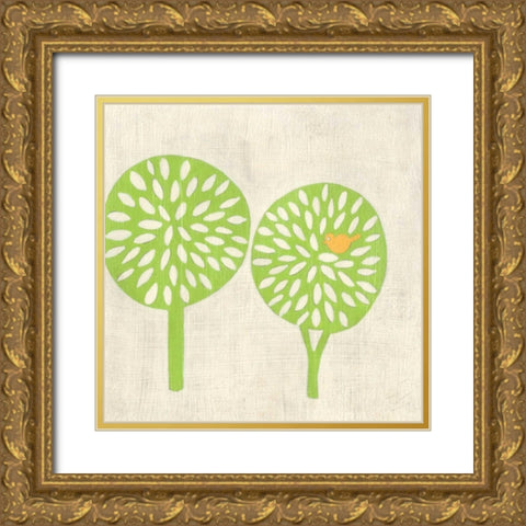 Best Friends - Trees Gold Ornate Wood Framed Art Print with Double Matting by Zarris, Chariklia