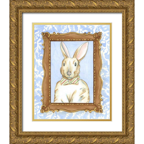 Teachers Pet - Rabbit Gold Ornate Wood Framed Art Print with Double Matting by Zarris, Chariklia