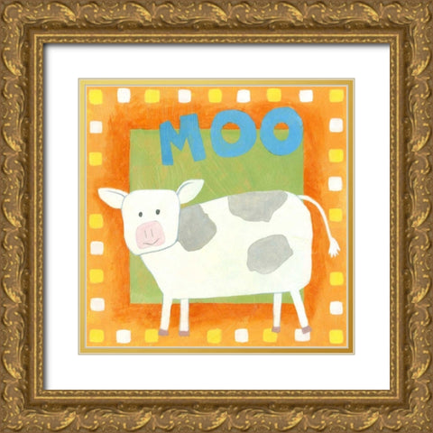 Moo Gold Ornate Wood Framed Art Print with Double Matting by Meagher, Megan