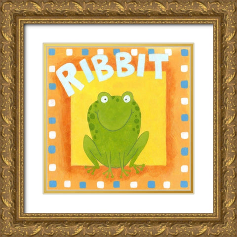 Ribbit Gold Ornate Wood Framed Art Print with Double Matting by Meagher, Megan