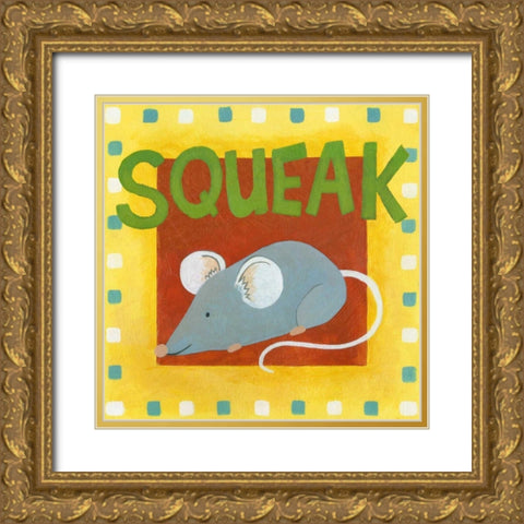 Squeak Gold Ornate Wood Framed Art Print with Double Matting by Meagher, Megan