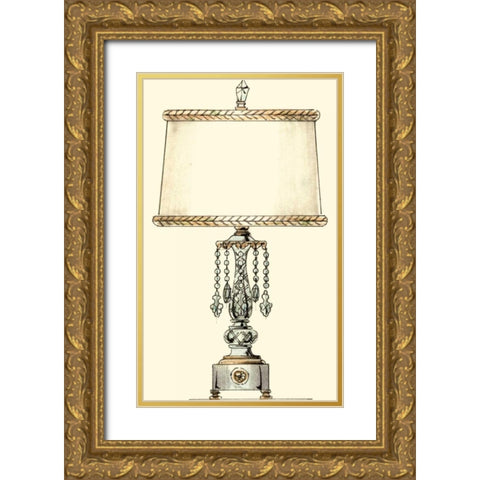 Boudoir Lamp II Gold Ornate Wood Framed Art Print with Double Matting by Unknown
