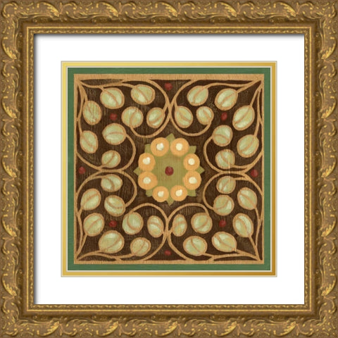 Patchwork II Gold Ornate Wood Framed Art Print with Double Matting by Zarris, Chariklia