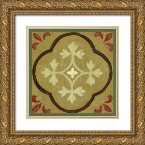 Patchwork III Gold Ornate Wood Framed Art Print with Double Matting by Zarris, Chariklia