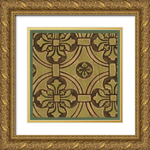 Patchwork VIII Gold Ornate Wood Framed Art Print with Double Matting by Zarris, Chariklia