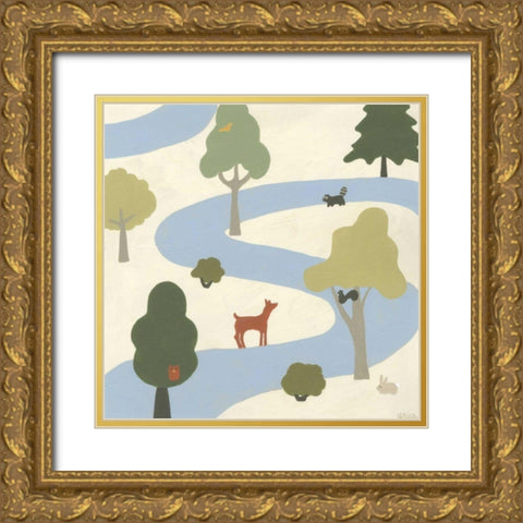 Enchanted Forest I Gold Ornate Wood Framed Art Print with Double Matting by Vess, June Erica