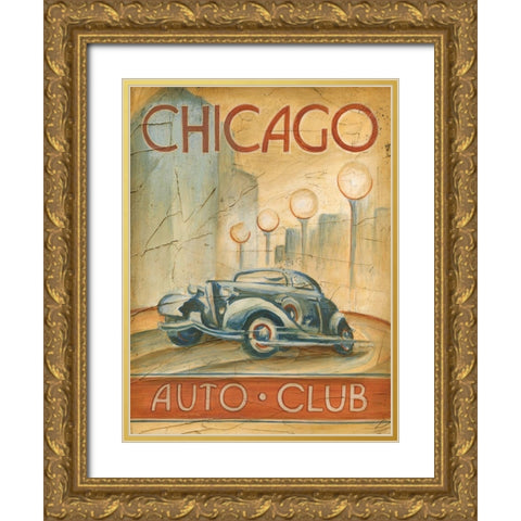 Chicago Auto Club Gold Ornate Wood Framed Art Print with Double Matting by Harper, Ethan