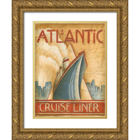 Atlantic Cruise Liner Gold Ornate Wood Framed Art Print with Double Matting by Harper, Ethan
