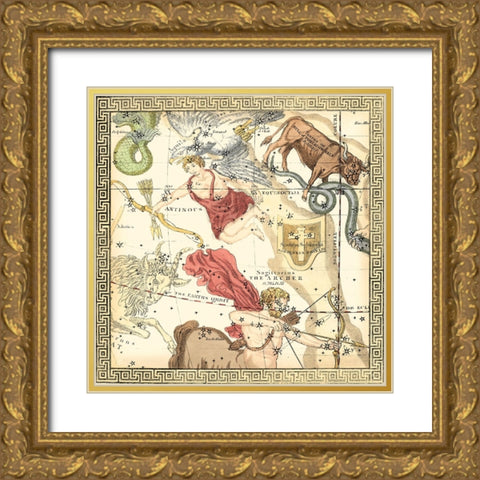Zodiac Chart II Gold Ornate Wood Framed Art Print with Double Matting by Vision Studio