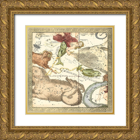 Zodiac Chart III Gold Ornate Wood Framed Art Print with Double Matting by Vision Studio