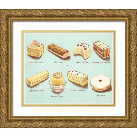 Fanciful Cakes and Tarts I Gold Ornate Wood Framed Art Print with Double Matting by Vision Studio