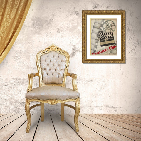 Small Feature Film Gold Ornate Wood Framed Art Print with Double Matting by Vision Studio