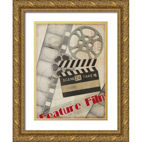 Small Feature Film Gold Ornate Wood Framed Art Print with Double Matting by Vision Studio