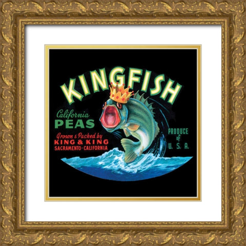 Kingfish Gold Ornate Wood Framed Art Print with Double Matting by Vision Studio