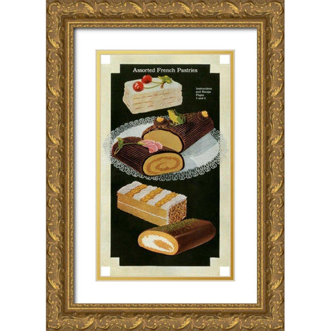 French Pastries I Gold Ornate Wood Framed Art Print with Double Matting by Unknown