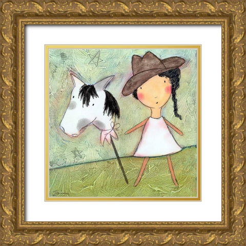 Cowgirl Gold Ornate Wood Framed Art Print with Double Matting by Sonheim, Carla