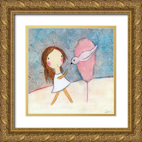 Pink Tree Gold Ornate Wood Framed Art Print with Double Matting by Sonheim, Carla