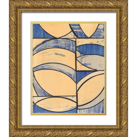 Indigo Complement I Gold Ornate Wood Framed Art Print with Double Matting by McMullen, Charles