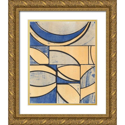 Indigo Complement II Gold Ornate Wood Framed Art Print with Double Matting by McMullen, Charles