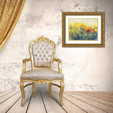 Flowers Sway I Gold Ornate Wood Framed Art Print with Double Matting by OToole, Tim