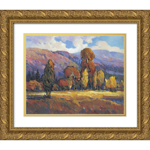 Leaves of Fire I Gold Ornate Wood Framed Art Print with Double Matting by OToole, Tim